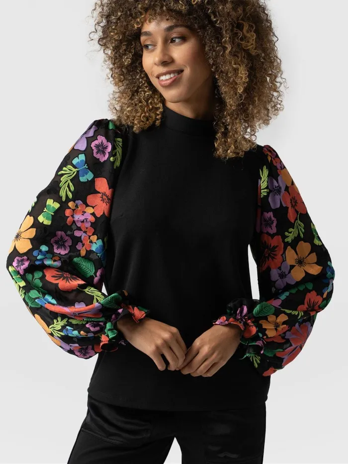 Penny Puff Sleeve Long Sleeve 8211 Pop Floral Pop Floral Women Saint And Sofia TShirts and Tanks