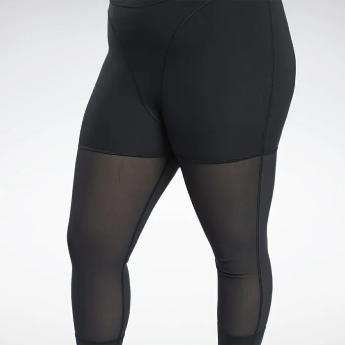 Plus Size 1X4X Womens Reebok Cardi B Mesh HighRise Leggings Plus Size Black