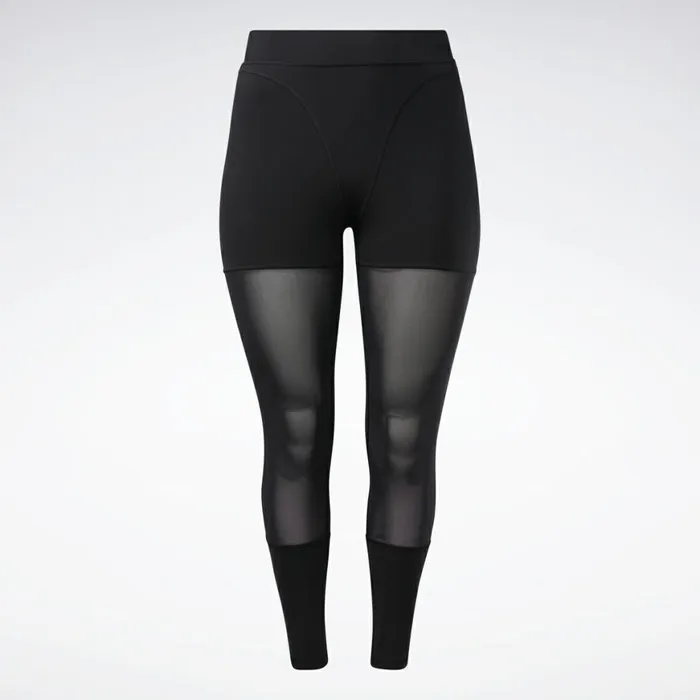 Plus Size 1X4X Womens Reebok Cardi B Mesh HighRise Leggings Plus Size Black