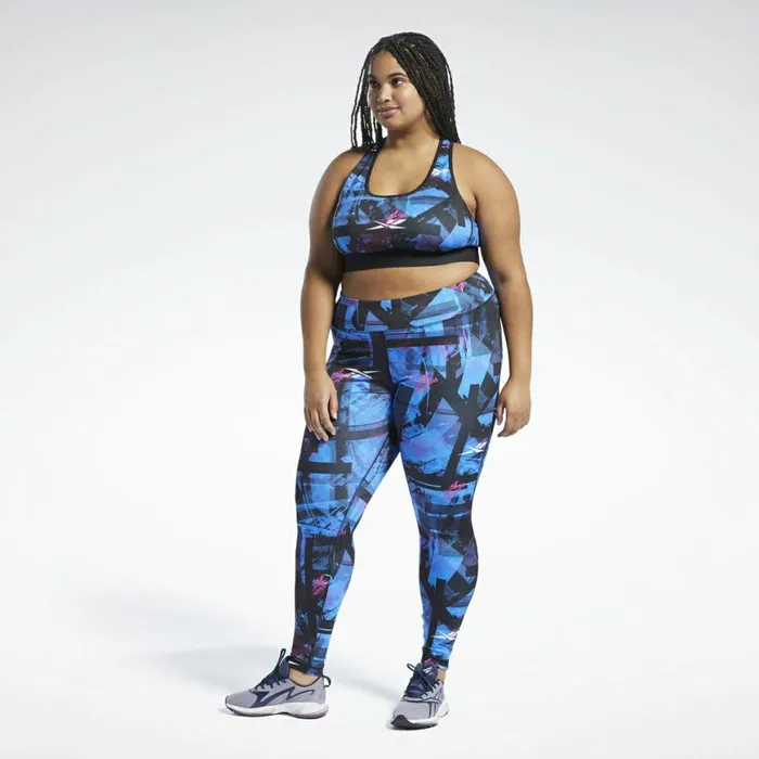 Plus Size 1X4X Womens Reebok Meet You There Printed Leggings Black