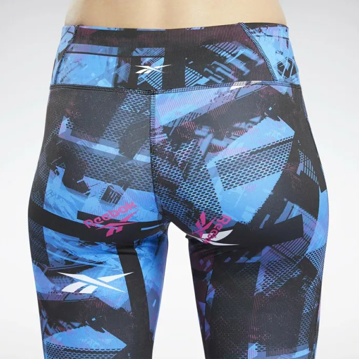 Plus Size 1X4X Womens Reebok Meet You There Printed Leggings Black