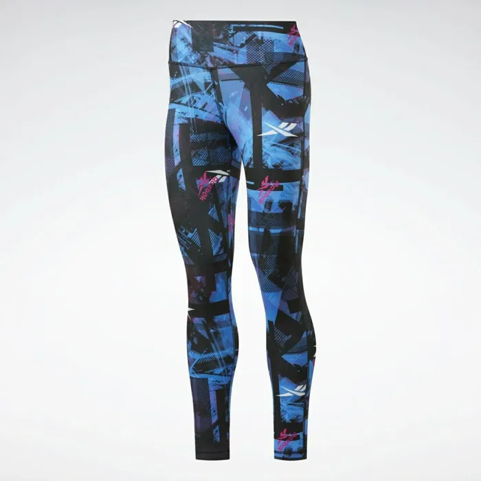 Plus Size 1X4X Womens Reebok Meet You There Printed Leggings Black