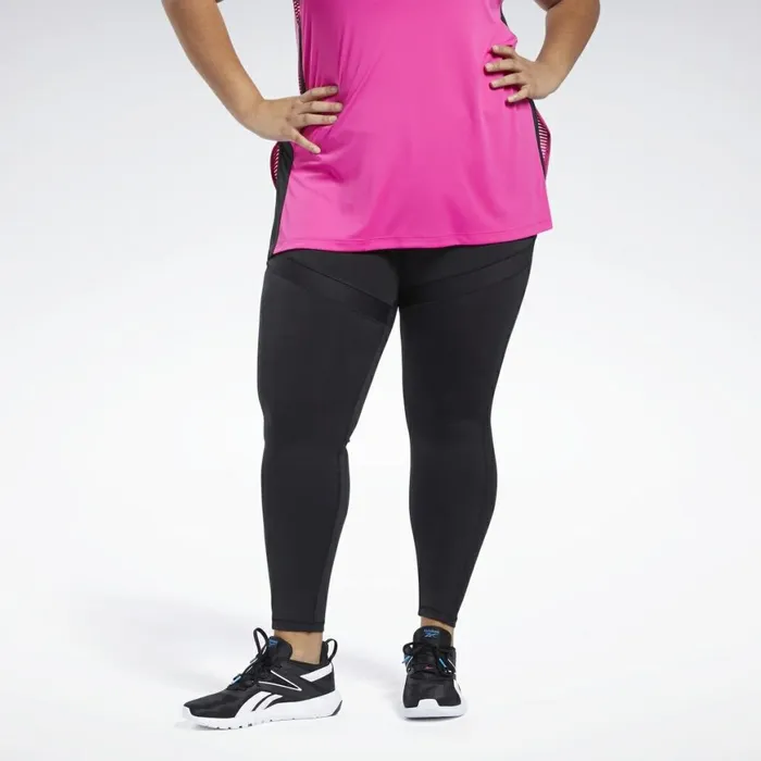 Plus Size 1X4X Womens Reebok Workout Ready Mesh Leggings Black