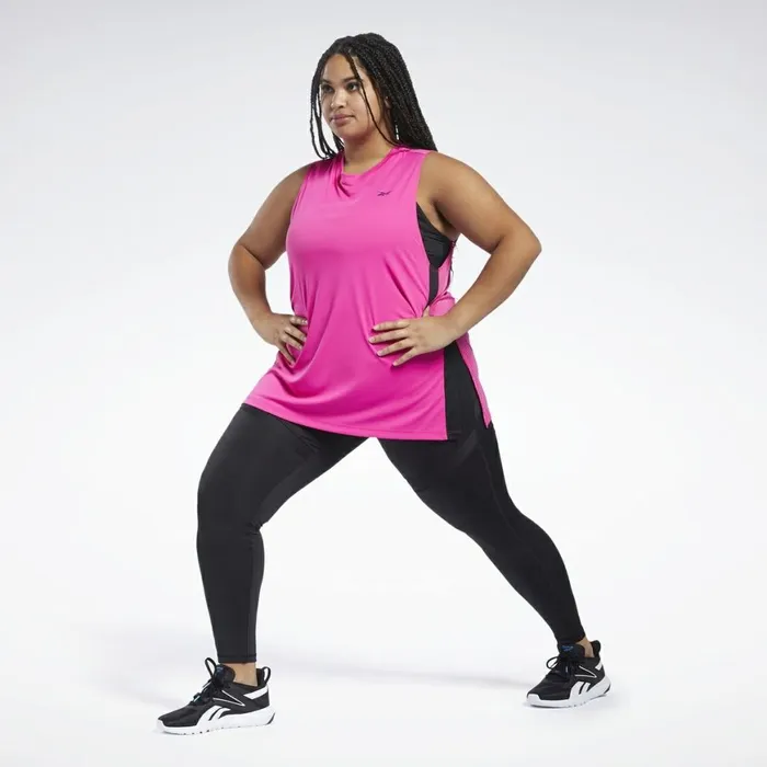 Plus Size 1X4X Womens Reebok Workout Ready Mesh Leggings Black