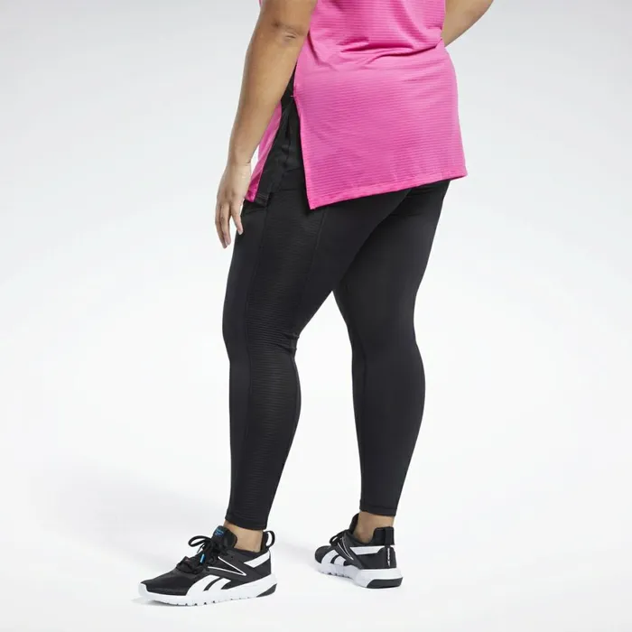 Plus Size 1X4X Womens Reebok Workout Ready Mesh Leggings Black