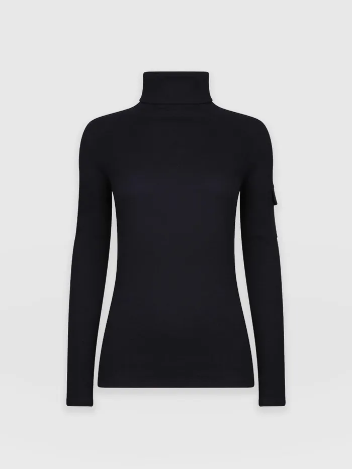 Pocket Turtle Neck 8211 Navy Navy Women Saint And Sofia Casual Tops