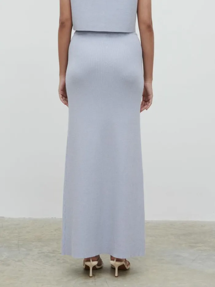 Pretty Lavish Bottoms Women Jasmin Knit Maxi Skirt Blue