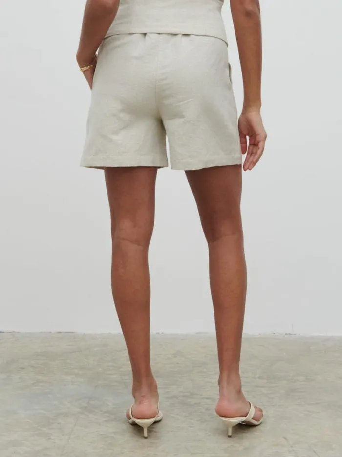 Pretty Lavish Bottoms Women Natasha Linen Shorts Beige