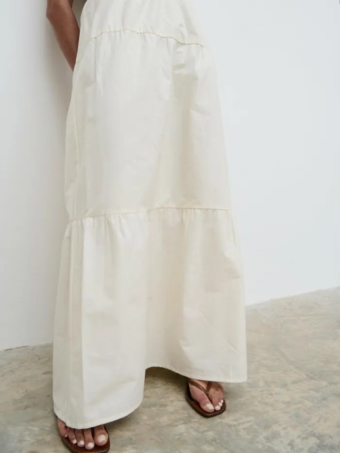 Pretty Lavish Bottoms Women Sol Ruffle Maxi Skirt Beige