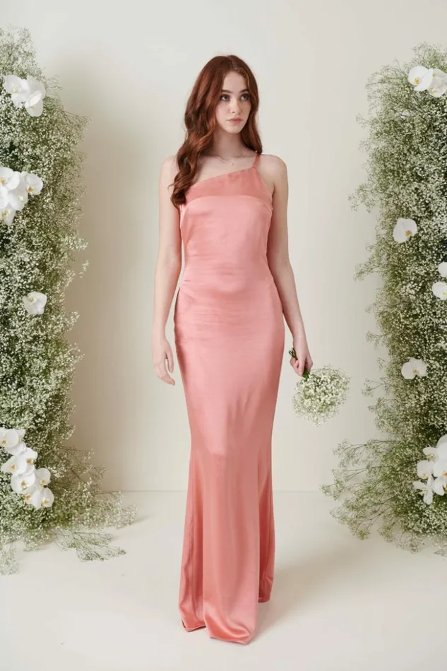 Pretty Lavish Bridesmaid Dresses Women Amelia Maxi Bridesmaid Dress Apricot Pink