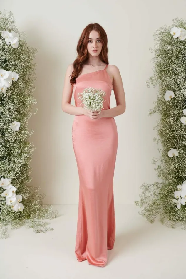 Pretty Lavish Bridesmaid Dresses Women Amelia Maxi Bridesmaid Dress Apricot Pink