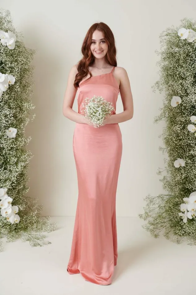 Pretty Lavish Bridesmaid Dresses Women Amelia Maxi Bridesmaid Dress Apricot Pink