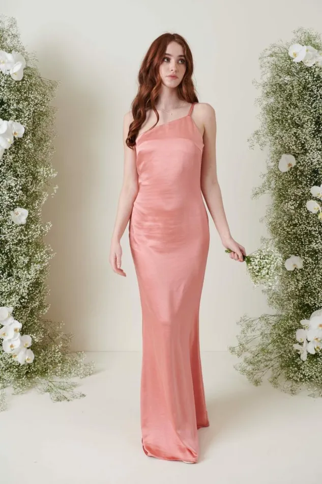 Pretty Lavish Bridesmaid Dresses Women Amelia Maxi Bridesmaid Dress Apricot Pink