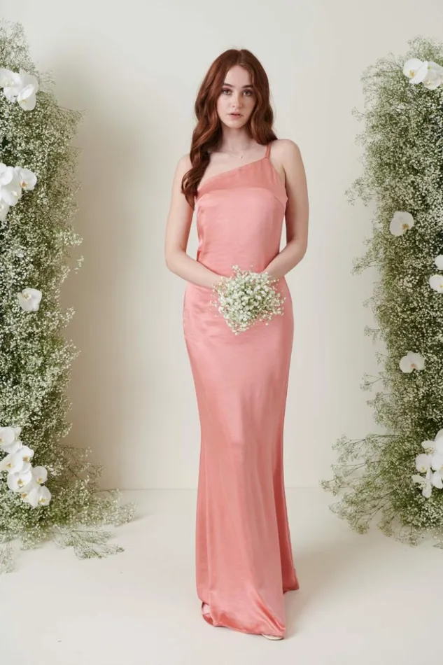 Pretty Lavish Bridesmaid Dresses Women Amelia Maxi Bridesmaid Dress Apricot Pink