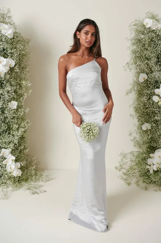 Pretty Lavish Bridesmaid Dresses Women Amelia Maxi Bridesmaid Dress Silver