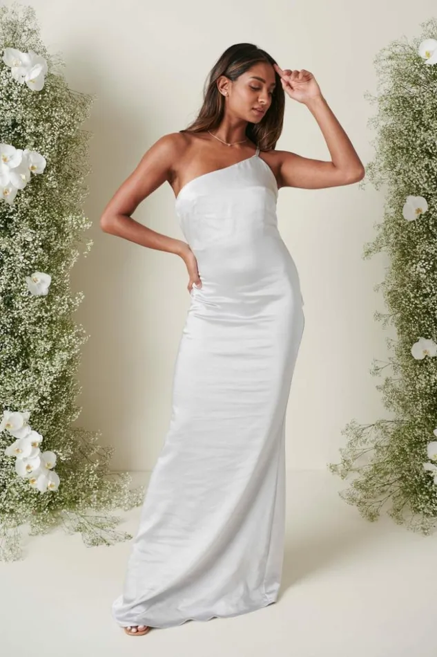 Pretty Lavish Bridesmaid Dresses Women Amelia Maxi Bridesmaid Dress Silver