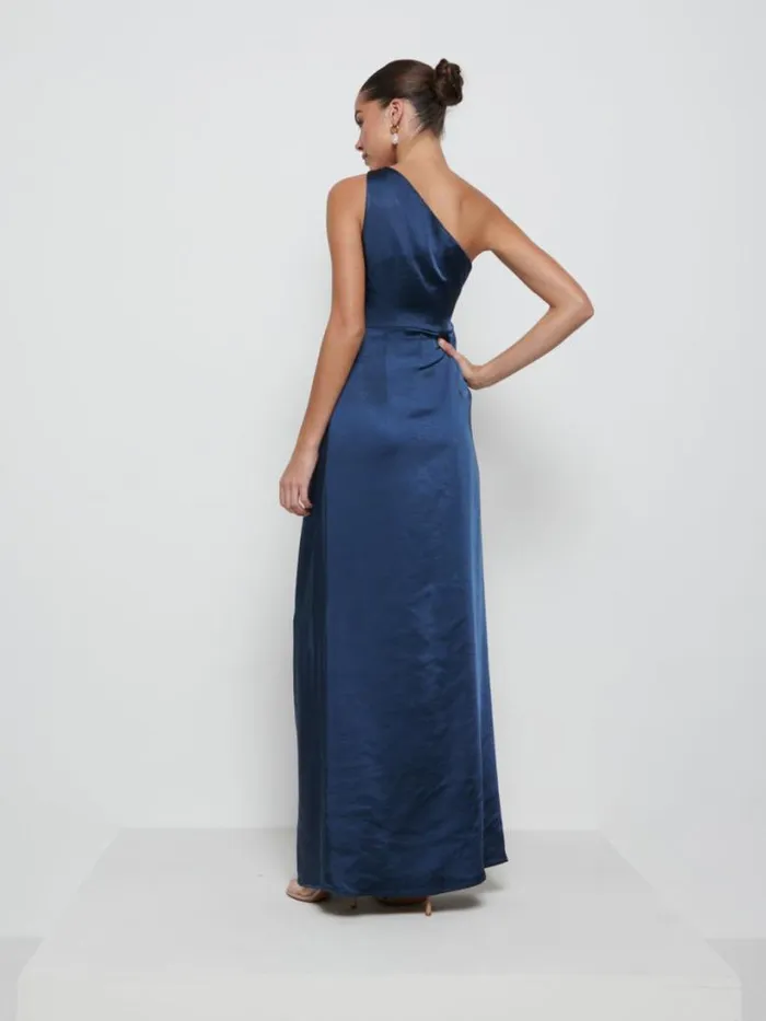 Pretty Lavish Bridesmaid Dresses Women Amelia Ruched Maxi Bridesmaid Dress Navy