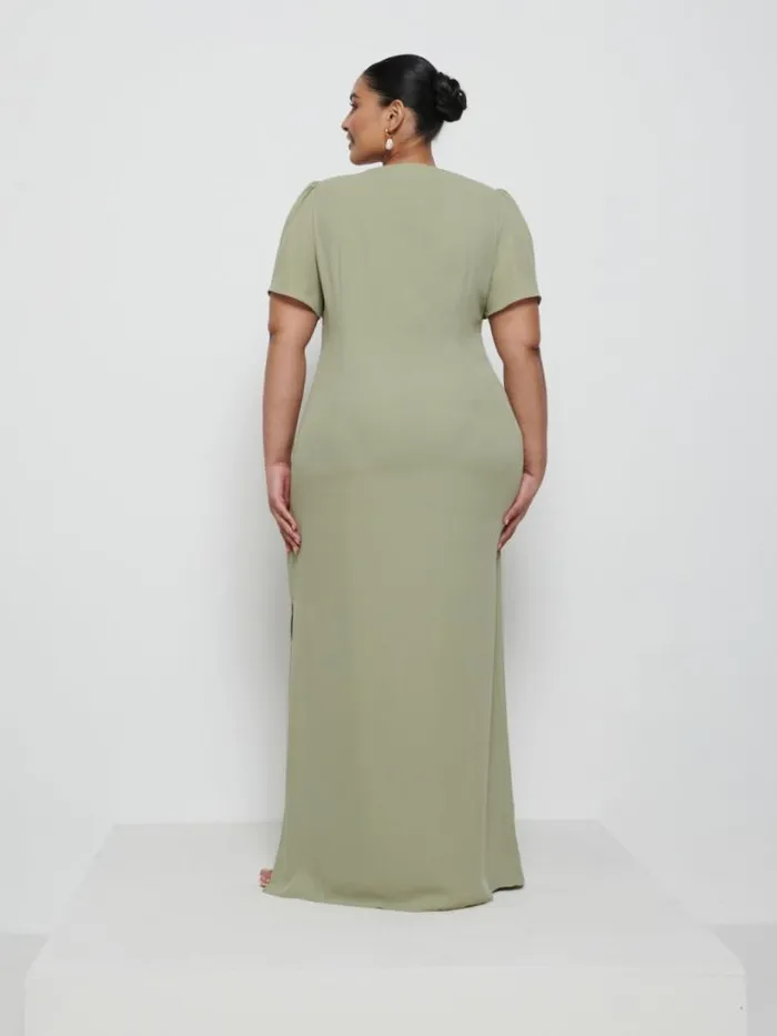 Pretty Lavish Bridesmaid Dresses Women Edie Chiffon Maxi Bridesmaid Dress Curve Olive