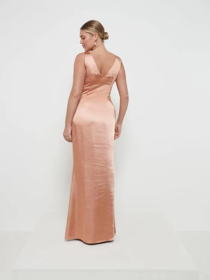 Pretty Lavish Bridesmaid Dresses Women Esmee Maxi Bridesmaid Dress Matte Cinnamon