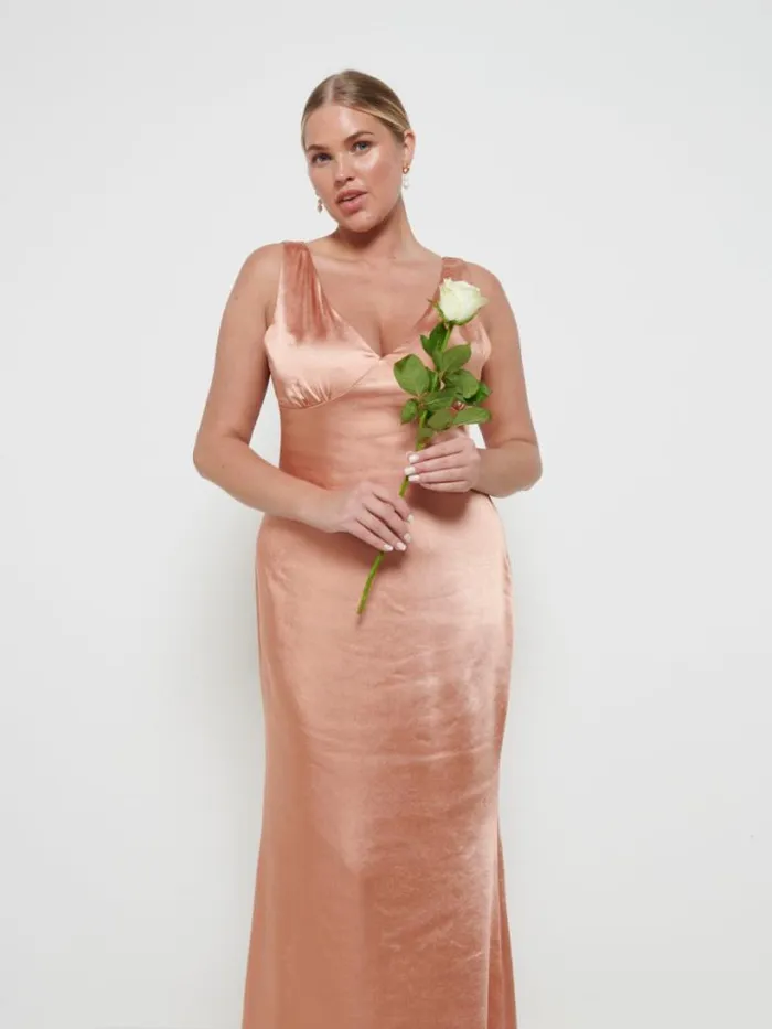 Pretty Lavish Bridesmaid Dresses Women Esmee Maxi Bridesmaid Dress Matte Cinnamon