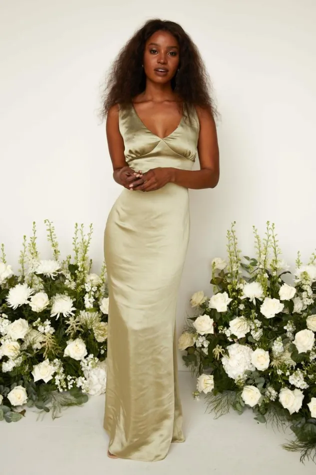 Pretty Lavish Bridesmaid Dresses Women Esmee Maxi Bridesmaid Dress Olive