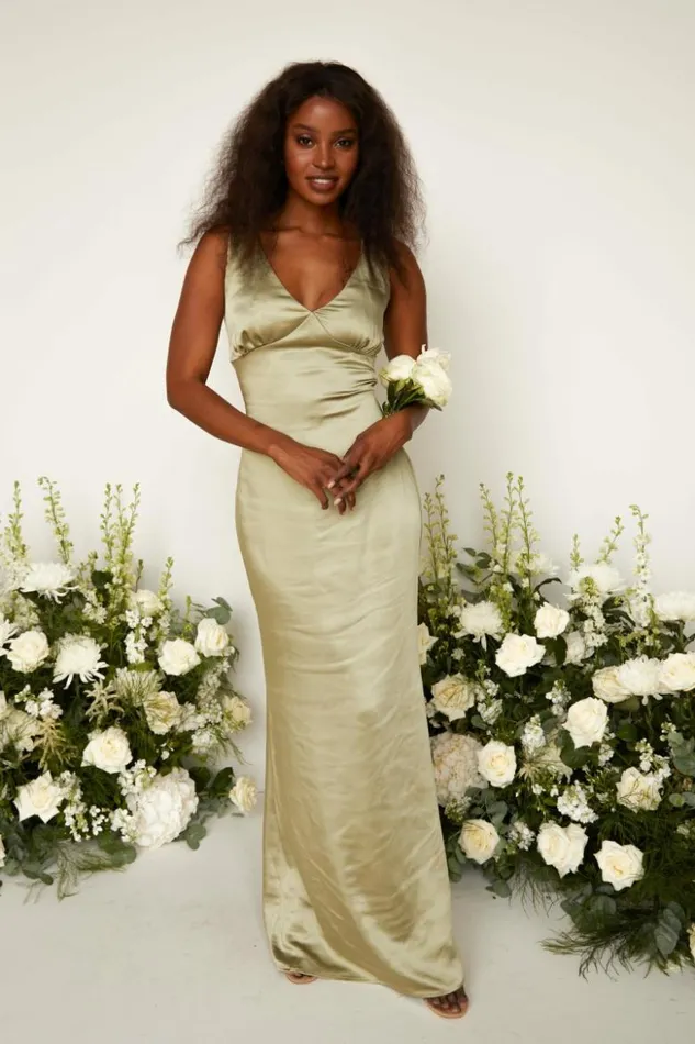Pretty Lavish Bridesmaid Dresses Women Esmee Maxi Bridesmaid Dress Olive