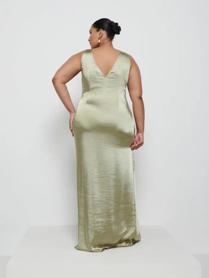 Pretty Lavish Bridesmaid Dresses Women Esmee Wrap Maxi Bridesmaid Dress Curve Olive