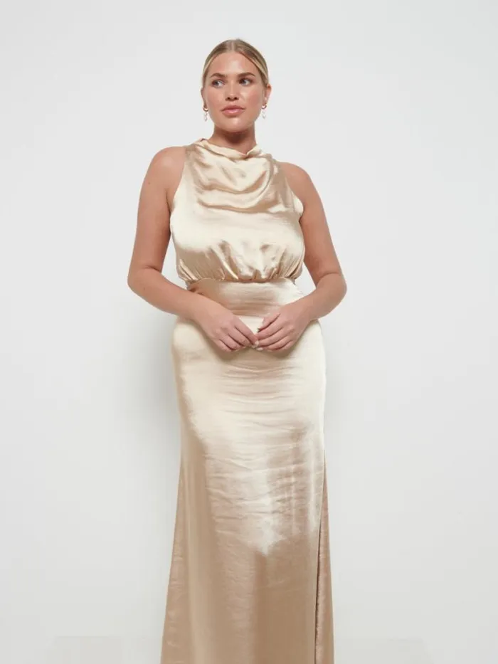 Pretty Lavish Bridesmaid Dresses Women Farrah Maxi Bridesmaid Dress Bronze