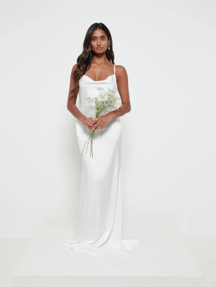 Pretty Lavish Bridesmaid Dresses Women Keisha Backless Maxi Dress Ivory
