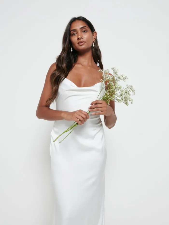 Pretty Lavish Bridesmaid Dresses Women Keisha Backless Maxi Dress Ivory