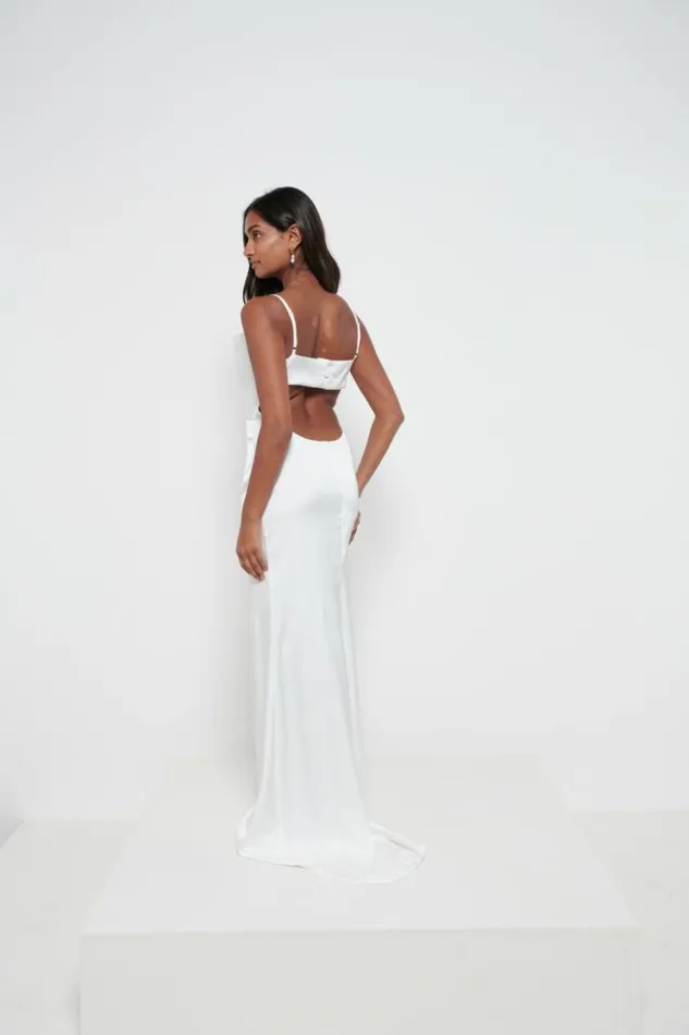 Pretty Lavish Bridesmaid Dresses Women Keisha Backless Maxi Dress Ivory