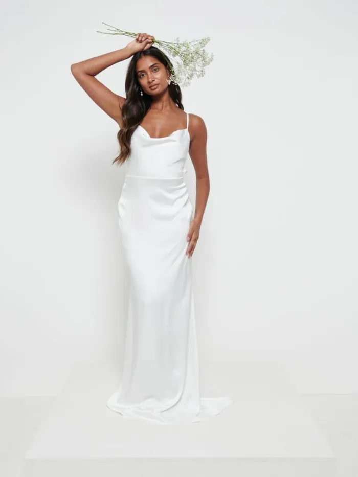 Pretty Lavish Bridesmaid Dresses Women Keisha Backless Maxi Dress Ivory