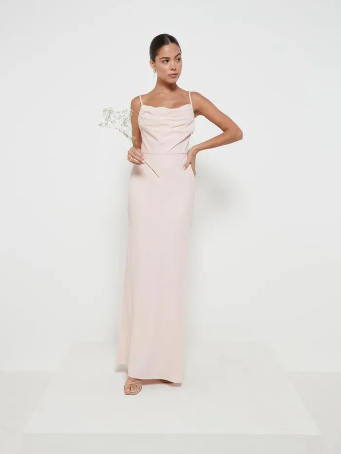 Pretty Lavish Bridesmaid Dresses Women Keisha Cowl Neck Maxi Bridesmaid Dress Blush
