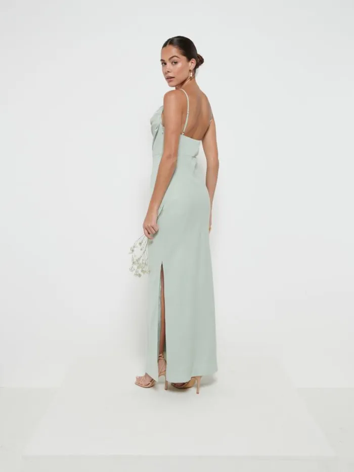 Pretty Lavish Bridesmaid Dresses Women Keisha Cowl Neck Maxi Bridesmaid Dress Sage
