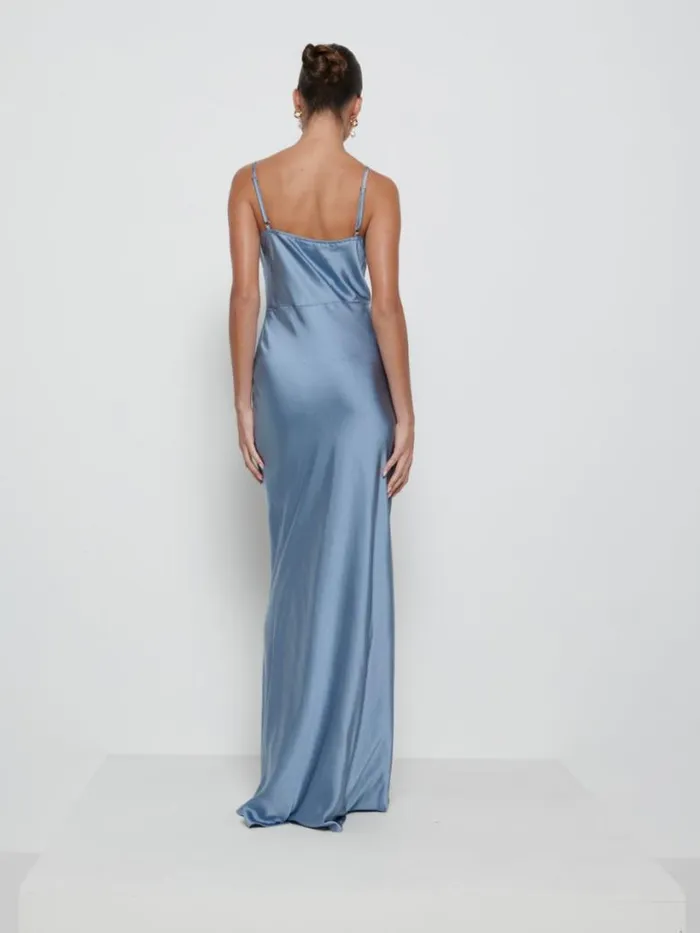 Pretty Lavish Bridesmaid Dresses Women Keisha Maxi Bridesmaid Dress Dusty Blue