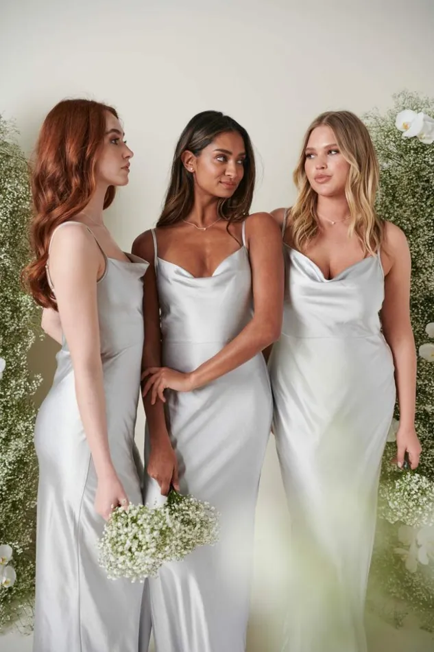 Pretty Lavish Bridesmaid Dresses Women Keisha Maxi Bridesmaid Dress Silver