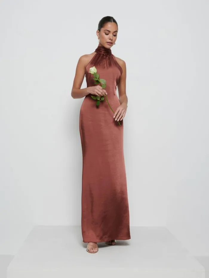 Pretty Lavish Bridesmaid Dresses Women Odelle Maxi Bridesmaid Dress Matte Mahogany Pretty Lavish Bridesmaid Dresses Women Odelle Maxi Bridesmaid Dress Matte Mahogany