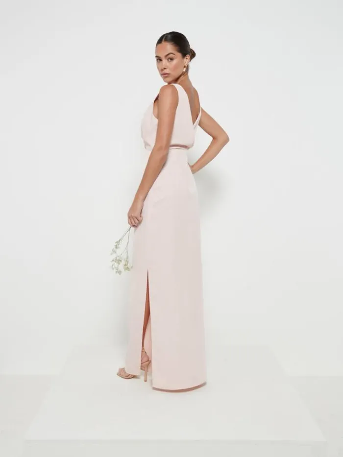 Pretty Lavish Bridesmaid Dresses Women Silva Wrap Maxi Bridesmaid Dress Blush