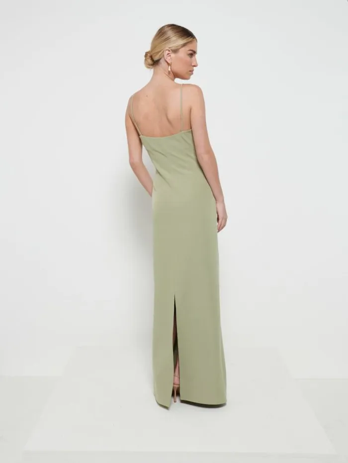 Pretty Lavish Bridesmaid Dresses Women Tillie VNeck Maxi Bridesmaid Dress Olive