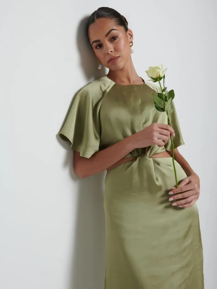 Pretty Lavish Bridesmaid Dresses Women Zara Twist Knot Bridesmaid Dress Olive