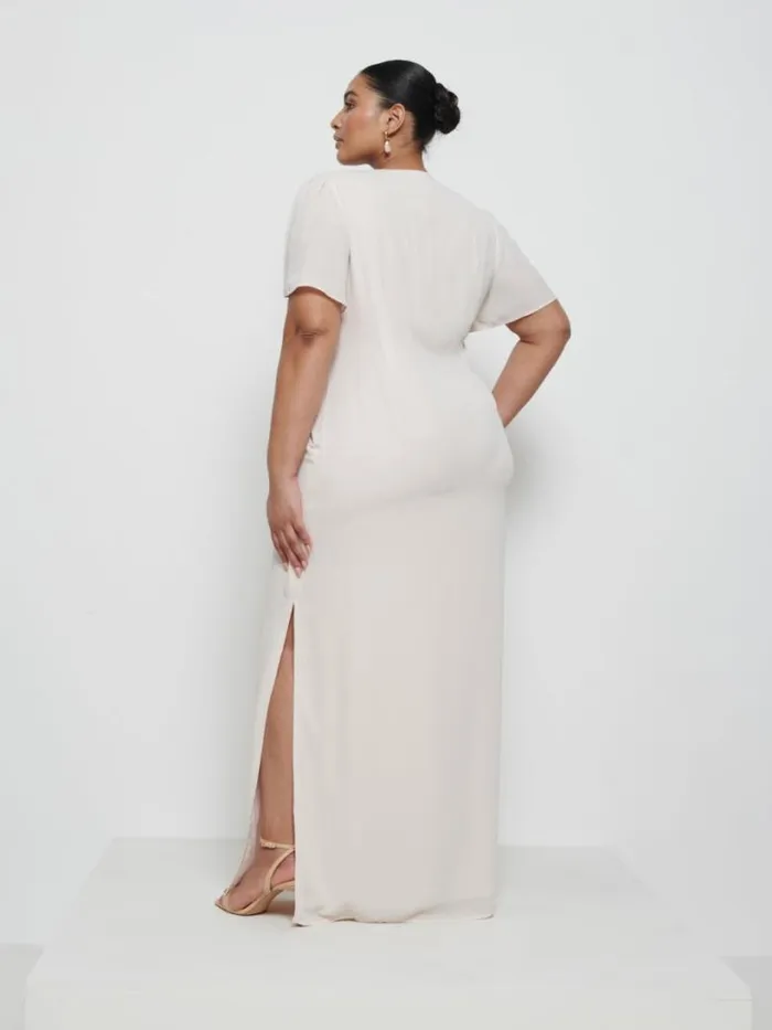 Pretty Lavish Chiffon Bridesmaid Dresses Women Edie Chiffon Maxi Bridesmaid Dress Curve Champagne