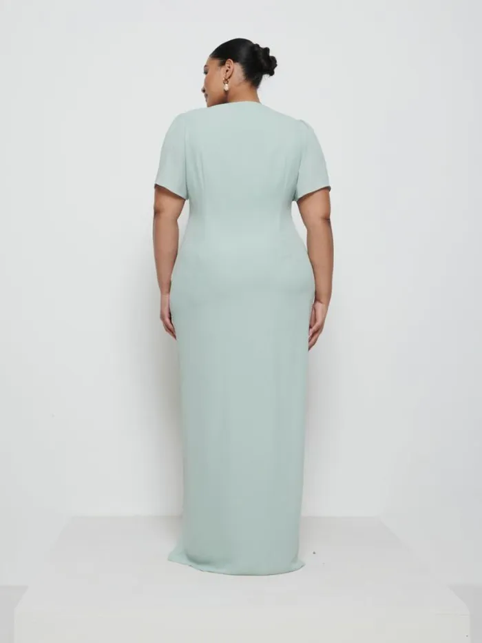 Pretty Lavish Chiffon Bridesmaid Dresses Women Edie Chiffon Maxi Bridesmaid Dress Curve Sage