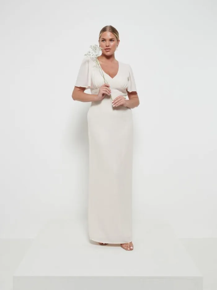 Pretty Lavish Chiffon Bridesmaid Dresses Women Edie Chiffon Maxi Bridesmaids Dress Champagne