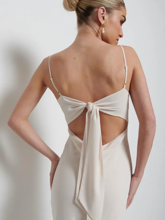 Pretty Lavish Chiffon Bridesmaid Dresses Women Kehlani Twist Cami Bridesmaid Dress Champagne