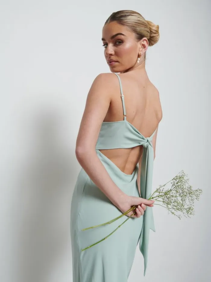 Pretty Lavish Chiffon Bridesmaid Dresses Women Kehlani Twist Cami Bridesmaid Dress Sage