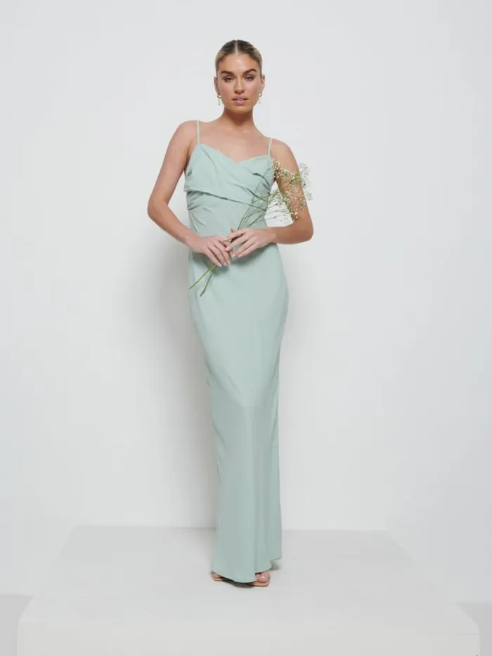 Pretty Lavish Chiffon Bridesmaid Dresses Women Kehlani Twist Cami Bridesmaid Dress Sage