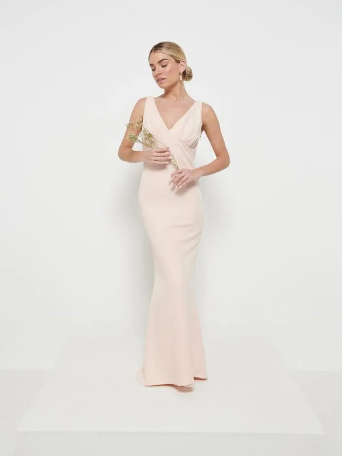 Pretty Lavish Crepe Bridesmaid Dresses Women Esmee Crepe Maxi Bridesmaid Dress Blush Pretty Lavish Crepe Bridesmaid Dresses Women Esmee Crepe Maxi Bridesmaid Dress Blush