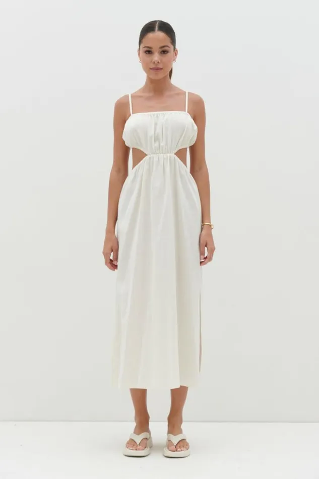 Pretty Lavish Dresses Women Artie Cut Out Midaxi Dress Cream