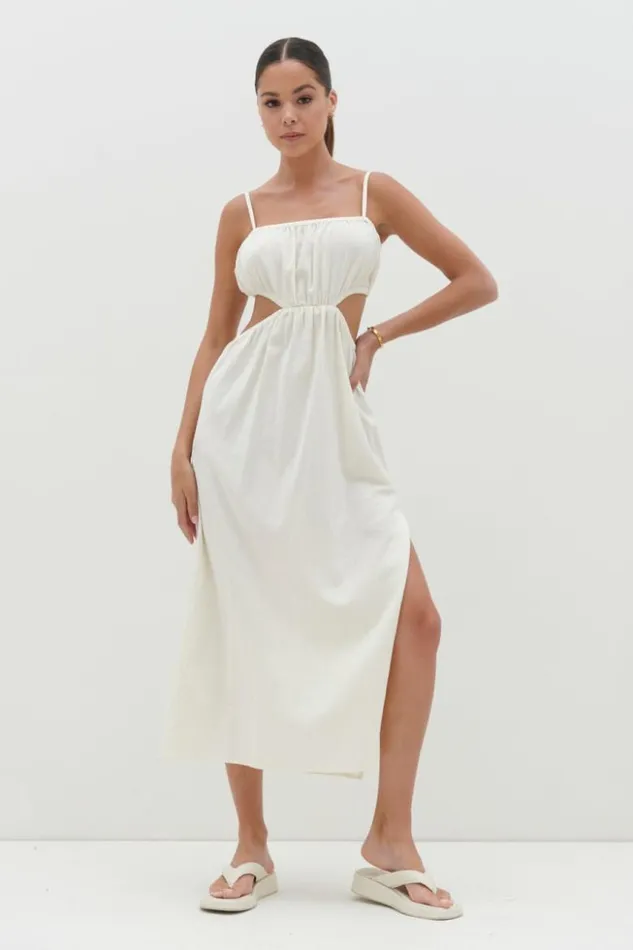 Pretty Lavish Dresses Women Artie Cut Out Midaxi Dress Cream