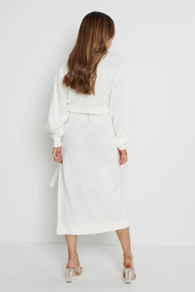 Pretty Lavish Dresses Women Beau Wrap Midi Dress Cream